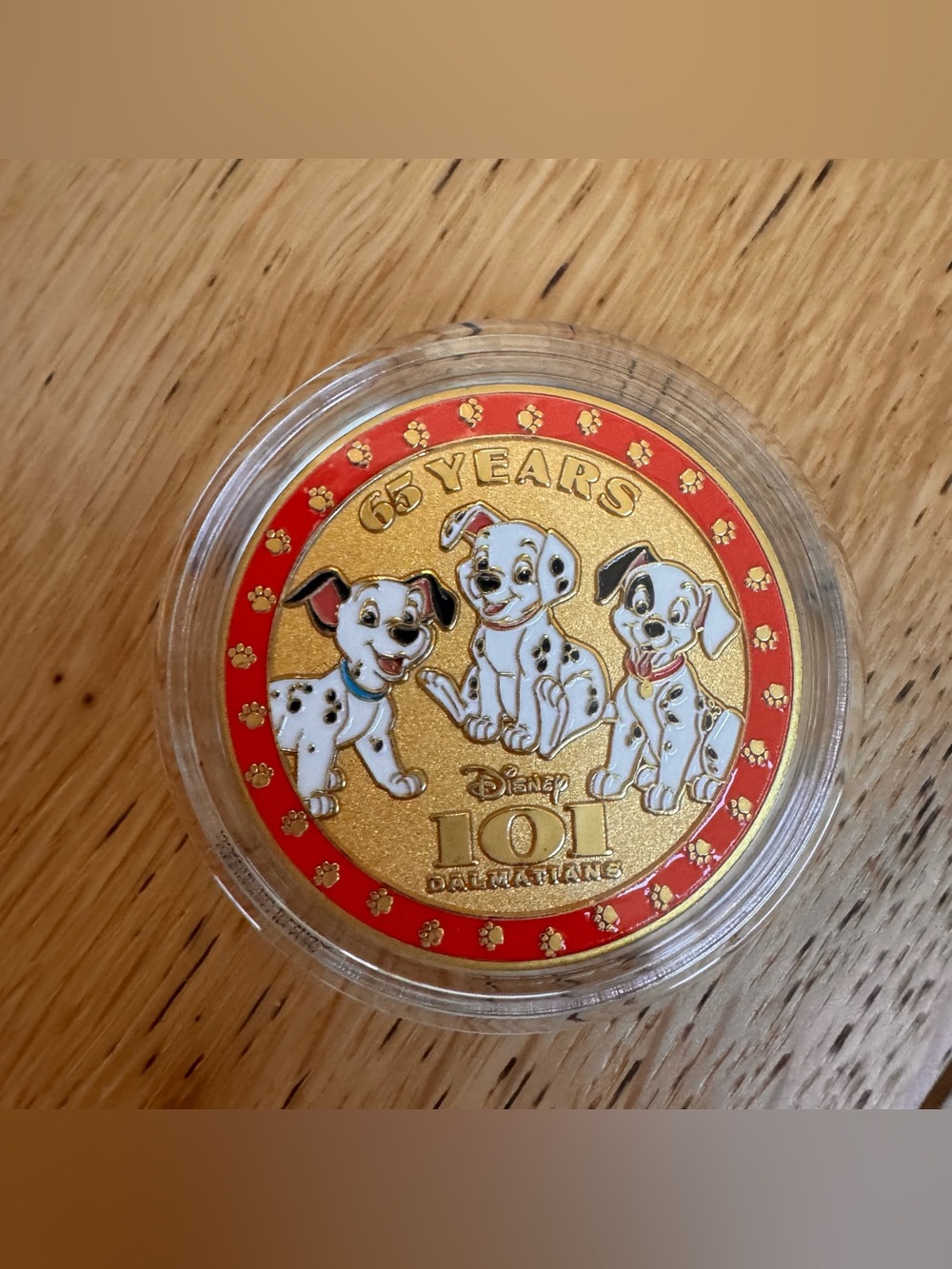 D23 The Ultimate Disney Fan Event 101 Dalmatians 65 Years Medallion Coin In Case